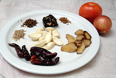 Ingredients for inji poondu kuzhambhu