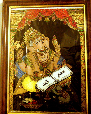Ganesha- Reversed glass painting